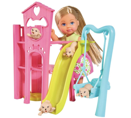 simba 5733074 Кукла Еви с аксессуарами “Парк развлечений для животных” (12cм)