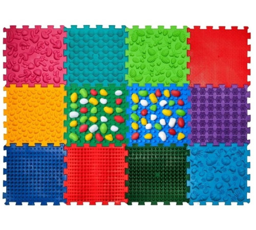  ortek 13176 Массажный коврик "Ортек Микс Пазлы" 12 элементов + "Камни"