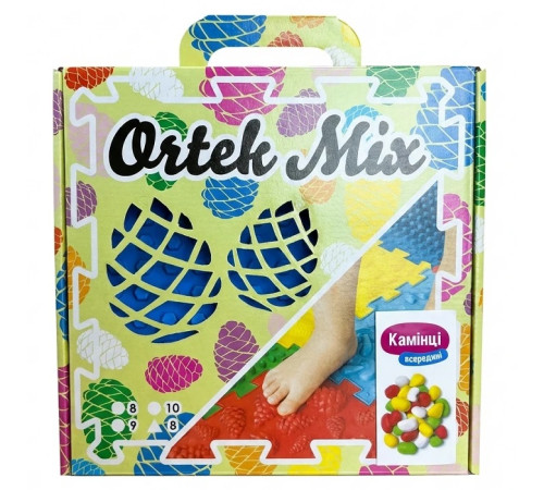 ortek 13176 covoraș de masaj "ortek mix puzzle-uri" 12 elemente + "pietre"