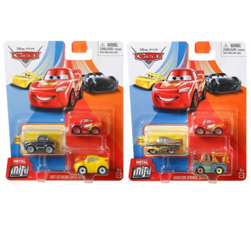 mattel gkg01 set de 3 mașini de bază din filmul "cars" (in sort.)