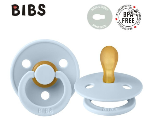 bibs Пустышка симетричная латексная baby blue (0-6 м.) 1шт.