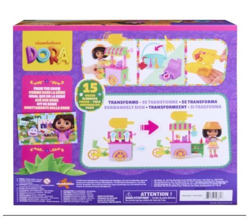 spin master 6075420 set de joacă "dora exploratoarea: căruciorul cu dulciuri"