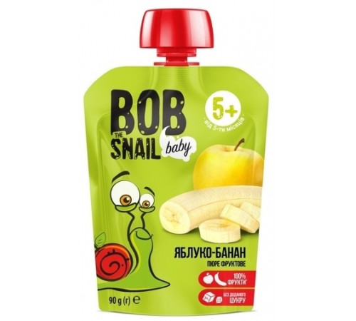  bob snail piure mere-banane (5 luni+) 90 gr. 