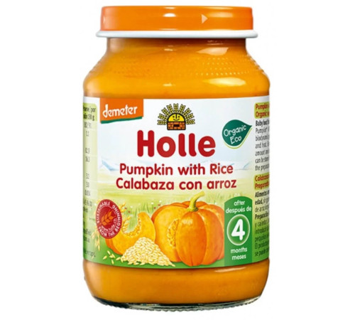  holle bio organic piure dovleac cu orez (4 luni+) 190 g