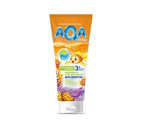  80.26 aqa baby kids Шампунь-гель для душа для девочек (250 мл.)