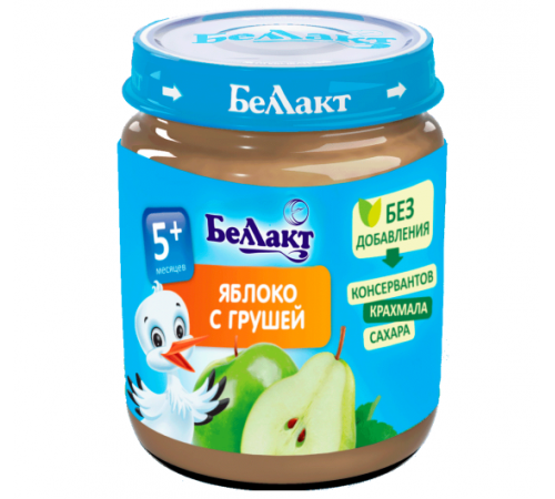 Беллакт Пюре из яблок и груш 100 гр. (5 м. +) Детское питание в Молдове Беллакт Пюре из яблок и груш 100 гр. (5 м. +)