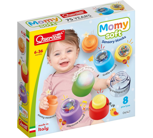  quercetti 4147 set constructori moi de dezvoltare "momy soft sensory blocks" (8 el.)