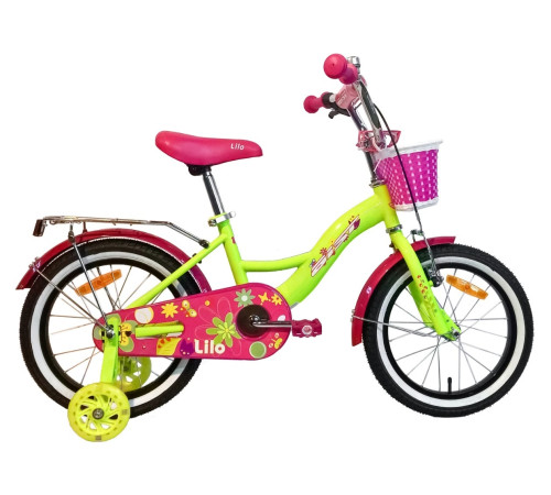  Велосипед "aist lilo 16" жёлтый\розовый
