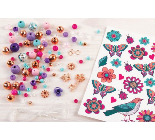 make it real 1202 set de creativitate "charm bratari -"fantezie cu flori""