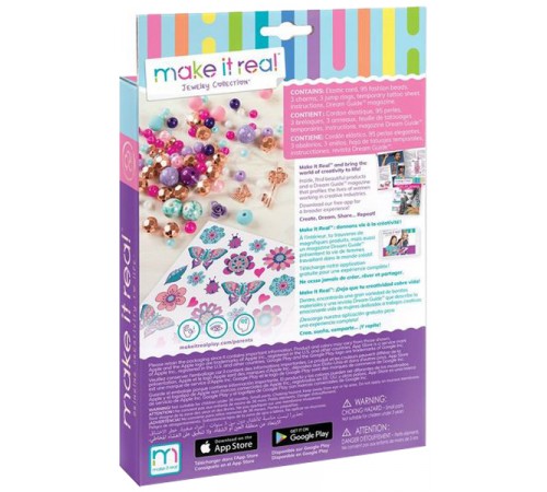make it real 1202 set de creativitate "charm bratari -"fantezie cu flori""