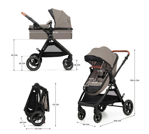 kinderkraft Коляска 3-в-1 esme бежевый