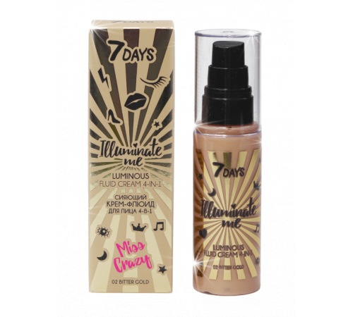  7 days illuminate me cremă fluida pentru față 4 în 1 miss crazy, 50 ml