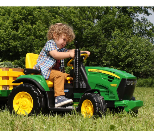 peg perego tractor cu remorca electric jd ground force