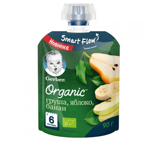 Gerber Organic Пюре груша-яблоко-банан 90 гр. (6м +) gerber organic Пюре груша-яблоко-банан 90 гр. (6м +)