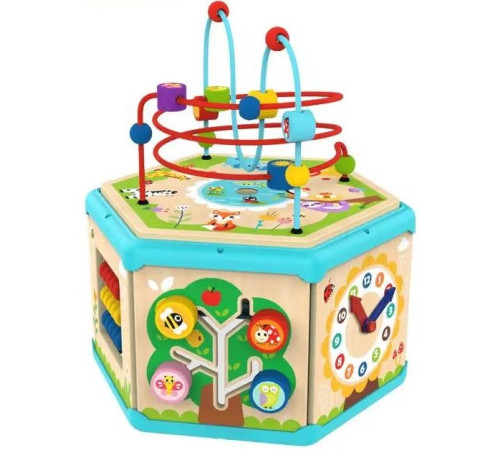 tooky toy tk261a jucărie din lemn 7 în 1 "cub educativ"