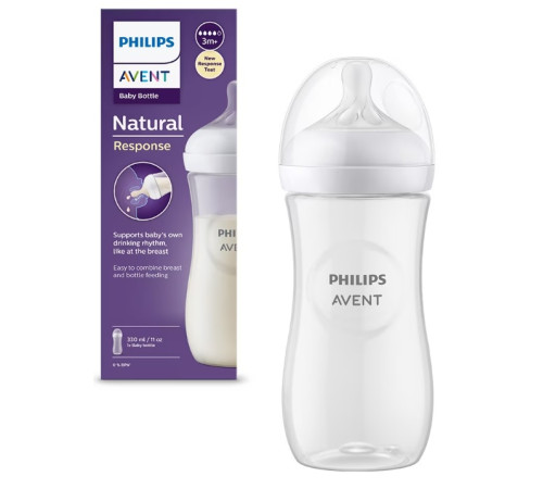 avent scy906/01 Бутылочка natural response (3 м+) 330 мл.