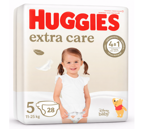  huggies extra care Подгузники 5 (11-25 кг.) 28 шт.