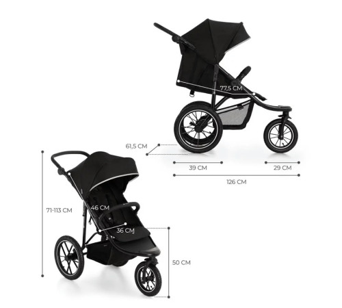 kinderkraft Коляска прогулочная helsy черная