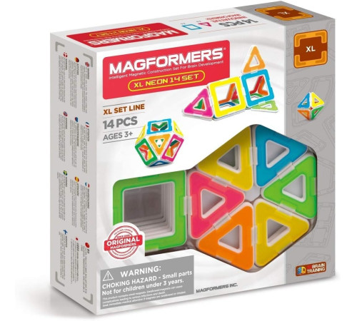 Детский магазин в Кишиневе в Молдове magformers 706005 Магнитный конструктор "xl neon" (14 дет.)