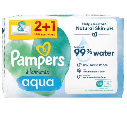 Pampers Влажные салфетки Harmonie Aqua (3x48 шт.)  pampers Влажные салфетки harmonie aqua (3x48 шт.)