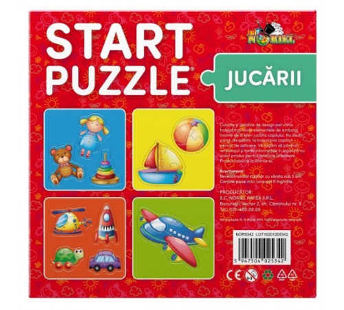 noriel nor5342 Пазлы start puzzle 4-в-1 "Игрушки"