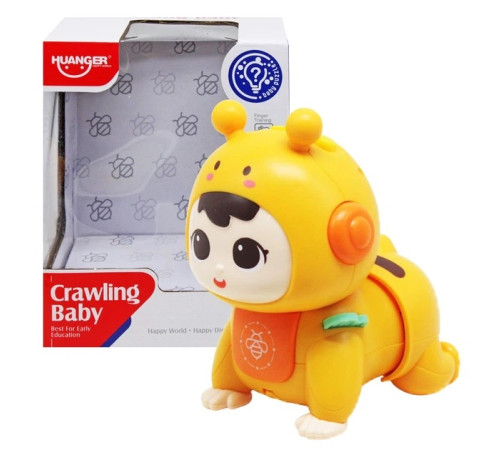  19827 Пупс ползающий "crawling baby" (жёлтый)