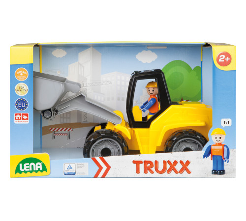 lena 04412 Игрушка "Погрузчик с фигуркой" (36 см).
