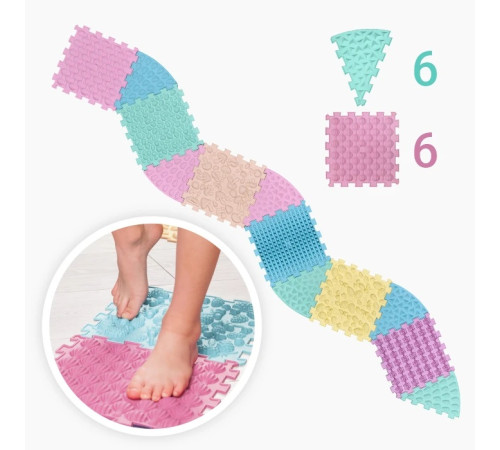 ortek 12899  covoraș ortopedic pentru masaj puzzle  (6+6  el.)