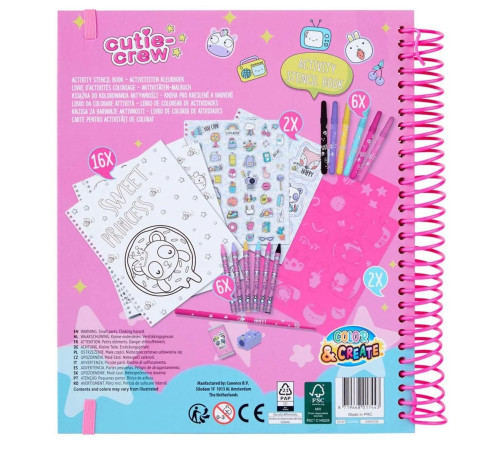 canenco cc60356 carte colorat cu sabloane "cutie crew"