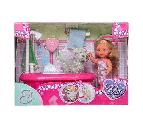simba 5733094 set de joc "evi spală câinele"