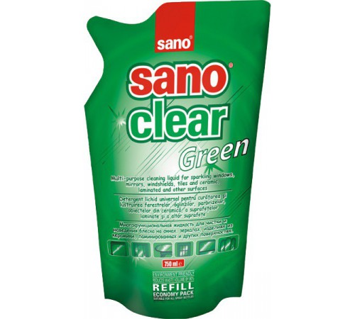  sano clear green Средство для стёкол (запаска) 750 мл. 990573