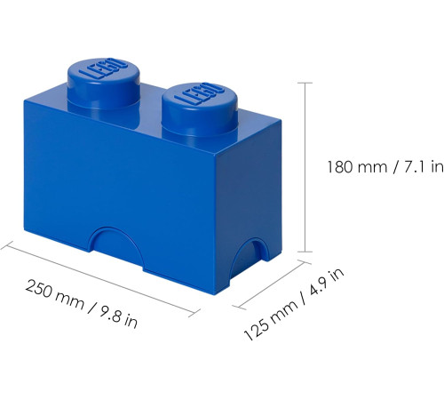 lego Контейнер для хранения storage brick 2 (12,5 x 25x18 cм.) синий