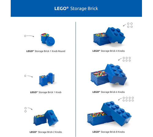 lego Контейнер для хранения storage brick 2 (12,5 x 25x18 cм.) синий