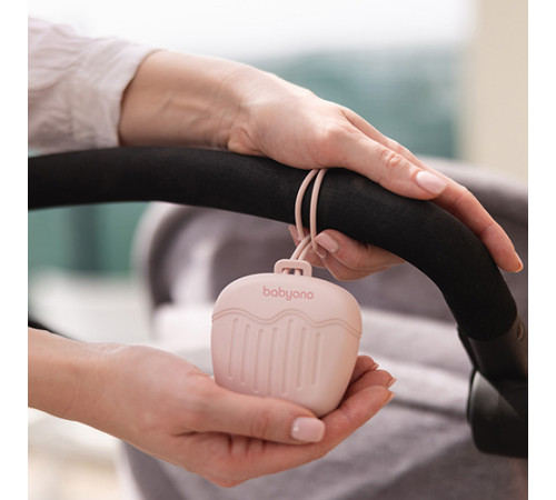 babyono-19632 Силиконовый контейнер для пустышки 1656/02 (розовый)