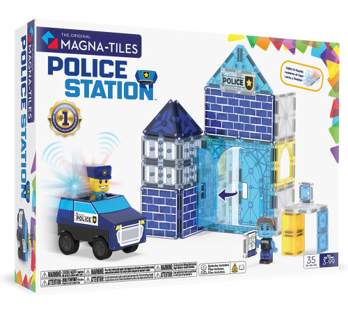  magna-tiles 252035mt constructor magnetic "secția de poliție" (35 el.)