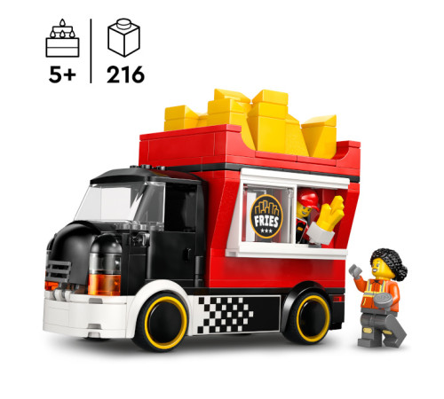 lego city 60488 constructor "camionetă cu cartofi prăjiți" (216 el.)