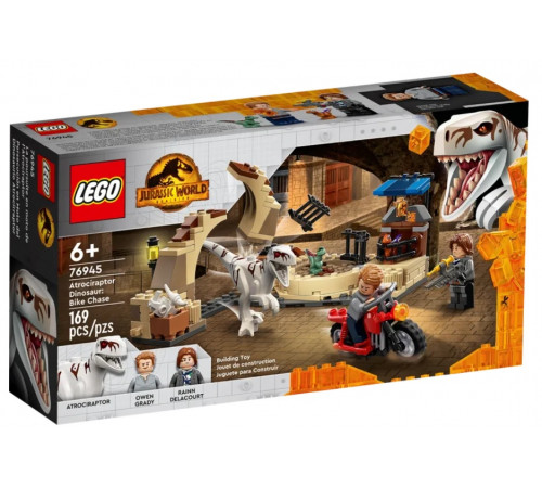  lego jurassic world 76945 Конструктор "Атроцираптор: погоня на мотоцикле" (169 дет.)