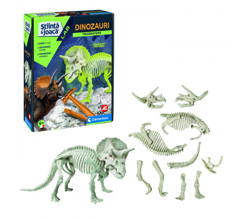 as kids 1026-50740 laboratorul de știință și jocuri "descopera dinozaurul triceratops" (ro)