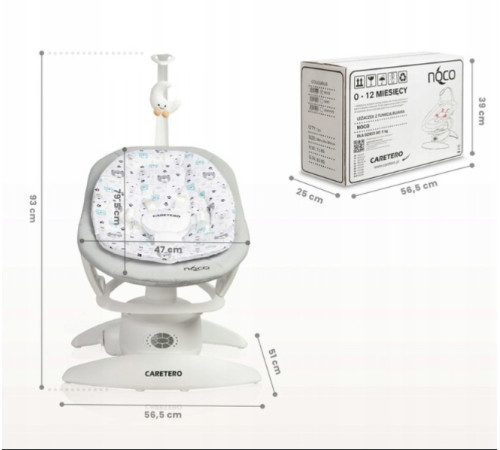 caretero-8012 balansoar electronic "noco" (p&acirc;nă la 9 kg.) grafit