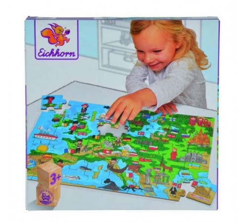  simba 3627 puzzle din lemn eichhorn "harta europei"