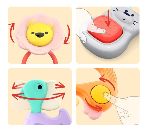 hola toys 318a Набор погремушек в боксе "Лесные животные" (5 шт.)