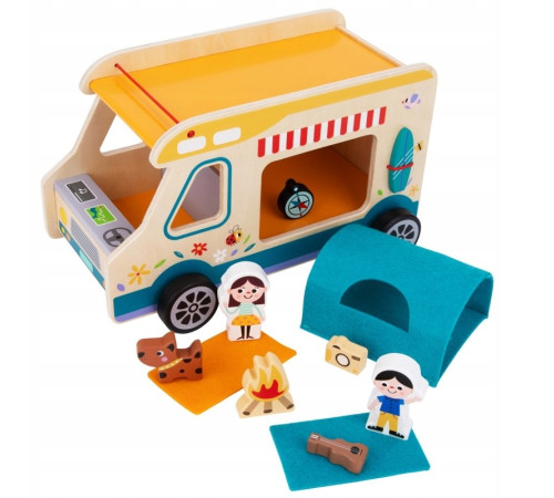 tooky toy th427 mașină de camping din lemn