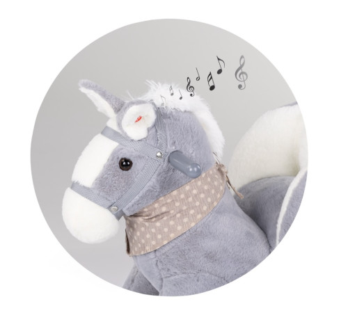 chipolino rhse02402hors balansoar muzical cu spătar "cal" gri