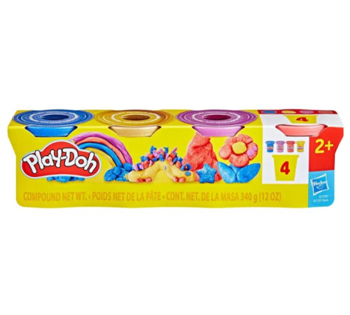  play-doh g1737 Набор массы для лепки "Металлическое сияние" (4 баночки)