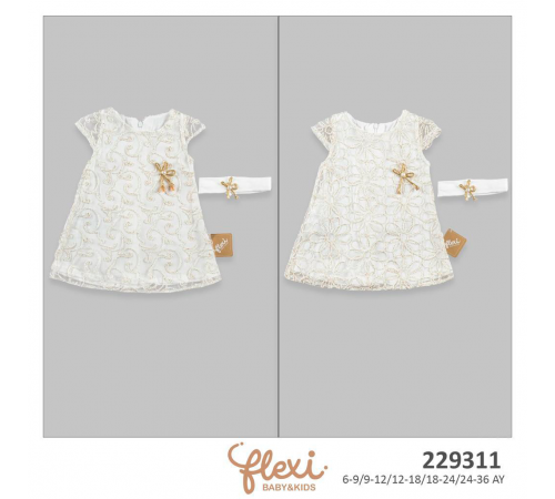 Haine pentru copii in Moldova flexi 229311 rochie + bentita (6/9/12/18/24 luni) in sort.