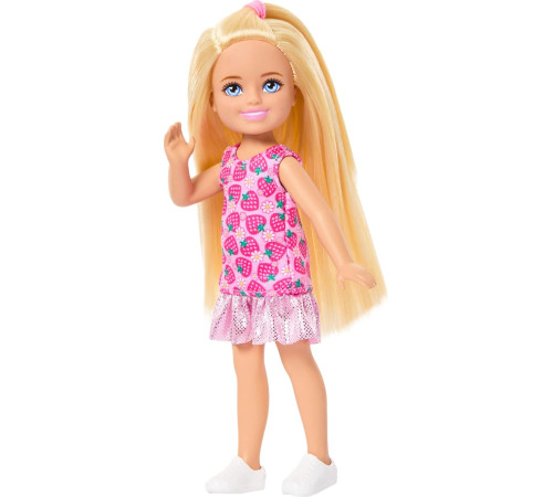 barbie jjb33 Мини-кукла "Челси" в платье с клубничным принтом