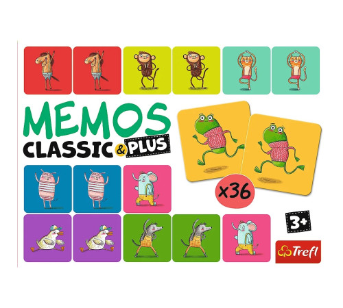 trefl 02271 joc de masă "memos classic&plus - mută ​​și joacă"