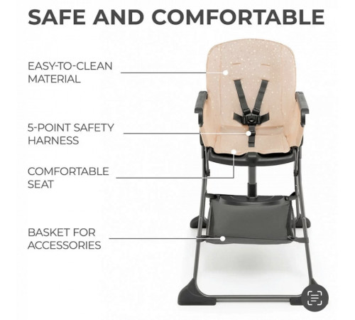 kinderkraft scaun pentru copii foldee roz