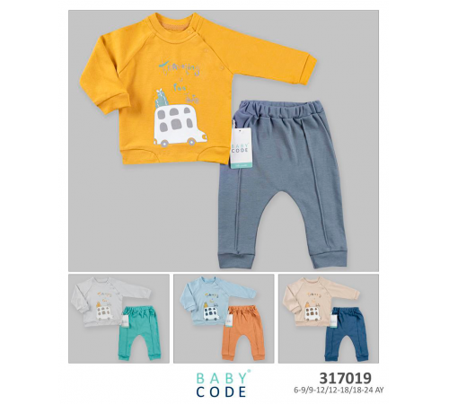 Детская одежда в Молдове baby code 317019 Костюм 2 единицы (6/9/12/18 мес.) в асс.