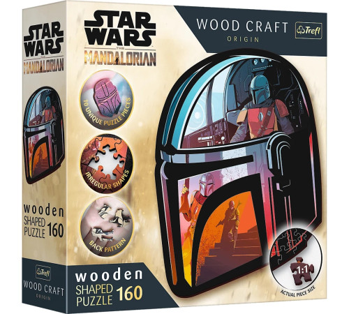  trefl 20186 puzzle din lemn "star wars - the mandalorian" (160 el.)